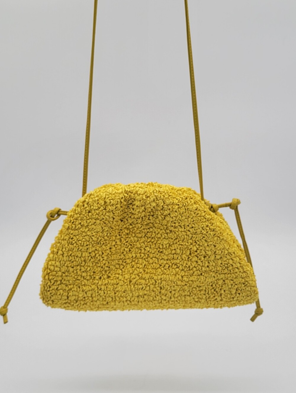 Bottega Veneta "Mirabelle" Curly Rafia Mini Pouch Crossbody